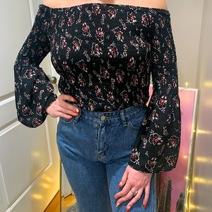 Express off the shoulder bell sleeved blouse